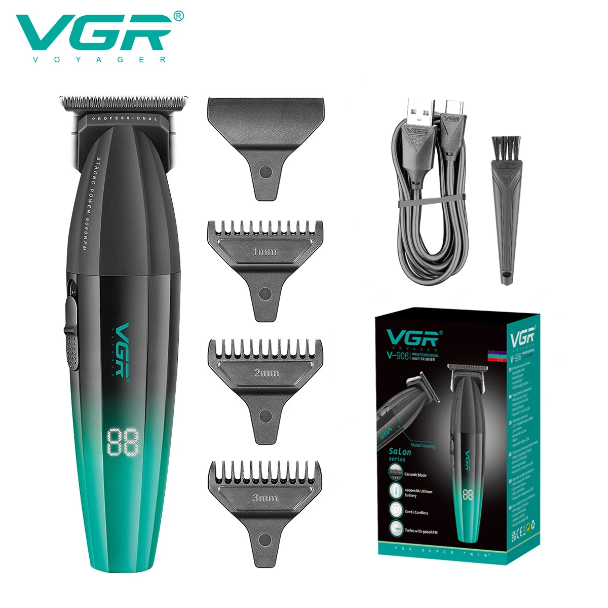 VGR Hair Trimmers Electric Body Trimmer Professional Privacy Trimmer Rechargeable Hair Cut Machine Hair Clippers Men V-003 V-906