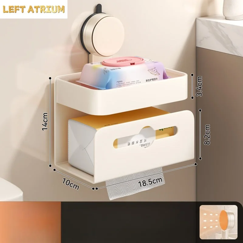 Suction Cup Tissue Holder, Bathroom, Toilet, Non Perforated Roll Paper Box Storage Rack, Wall Mounted Toilet Paper, Toilet Paper