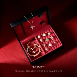 TAIMY Velvet Personalise Jewelry Box Christian Holy Bible Jesus Ring Portable Plush Storage Box Display Case Desktop Decoration