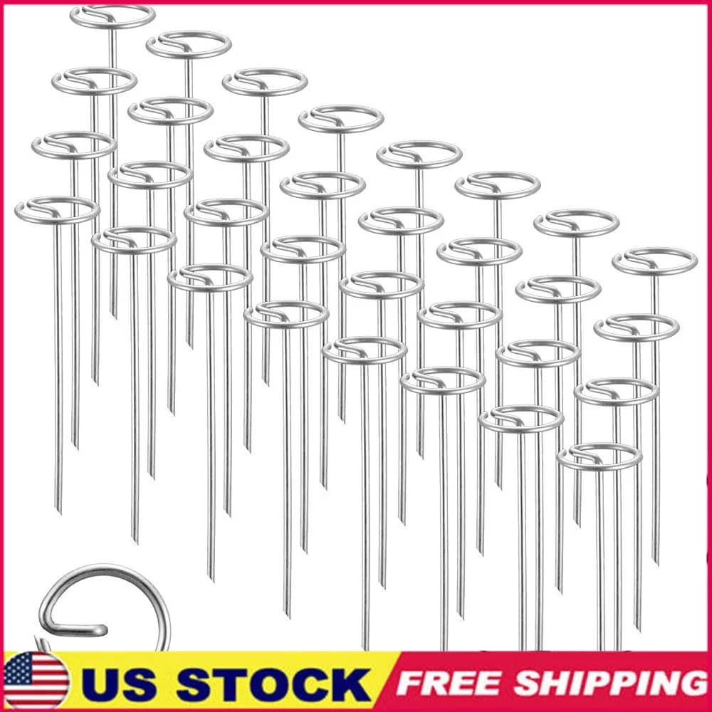 

240 Pcs Landscape Staples Garden Stakes 6in Galvanized Steel Anchors Circle Top Securing Fabric Ground Sheets