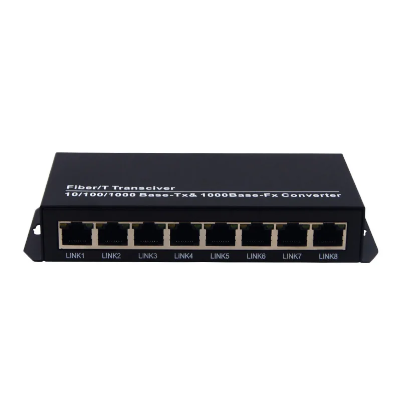 Gigabit 8 RJ45 Media Converter 2 SC Fibre with 8 10/100/1000Mbps RJ45 Ports Fiber Optic Transceiver