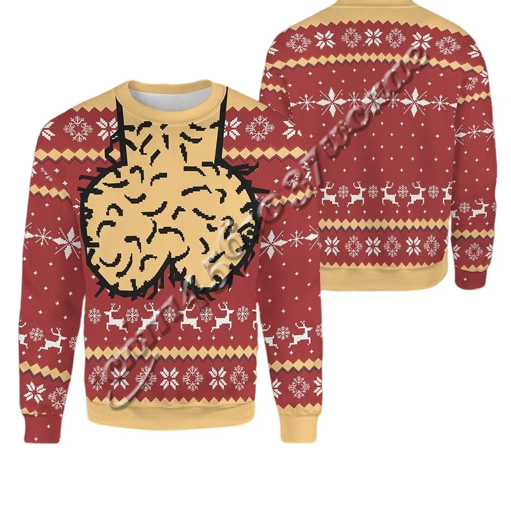 Ugly Christmas Sweater Collection Funny Gag Snowflake Reindeer 3D  Print Crew Neck Autumn Winter Sweatshirt FamilyMatching