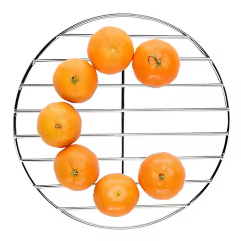 BBQ Grill Grate Round Baking Rack Stainless Steel Tray Barbecue Grill Grid For Steaming Roasting Stoves Pot Backyard Kitchen