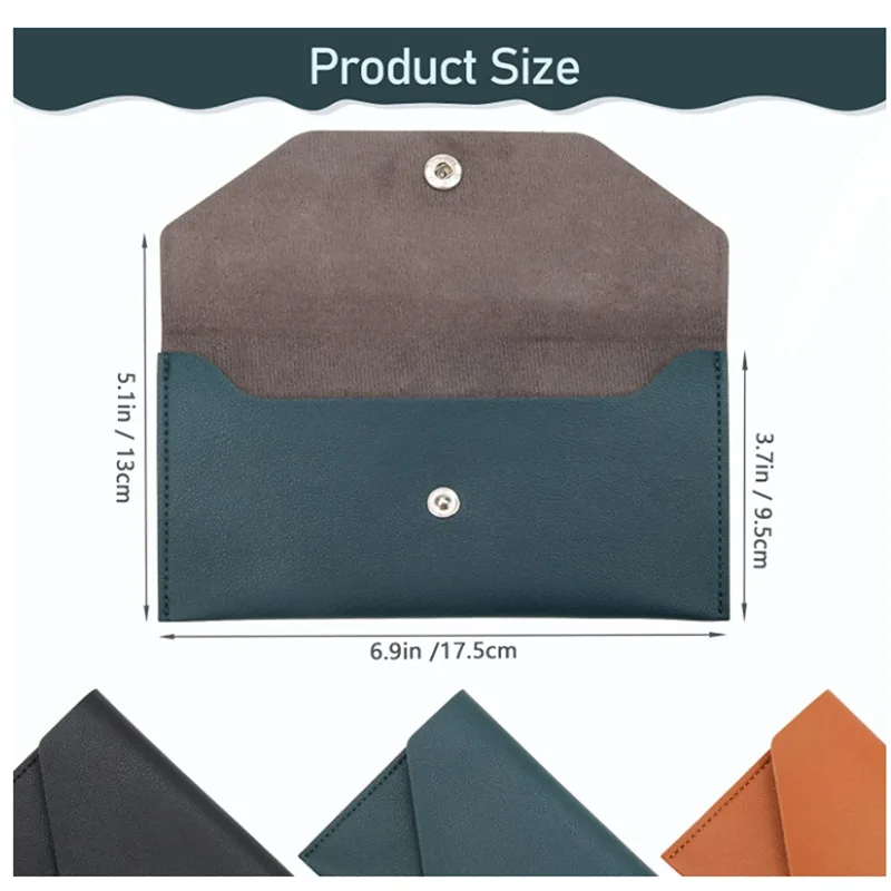 Porta biglietti da visita in pelle PU tinta unita portafoglio per banconote grande porta carte busta porta biglietti da visita porta carte