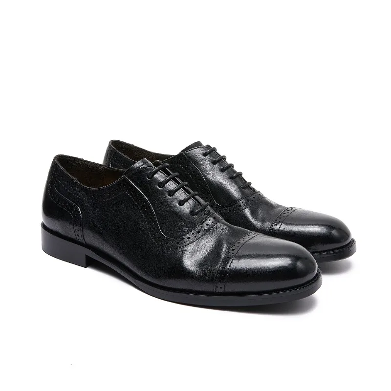 Soft Cowhide Mens Dress Shoes Luxury Handmade Quality Comfortable 2026 Autumn British Style Elegant Brogues Social Shoes Man