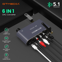 GTMEDIA A4 Wireless Coaxial Bluetooth 5.1 Receiver Transmitter, RCA to AUX, U Disk Jack And TF Card Playback,3.5mm Audio Adapter