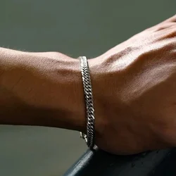 Simple Stainless Steel Silver Color NK Chain Bracelet For Men Hip Hop Jewelry Trendy Party Accessories Women Bracelet