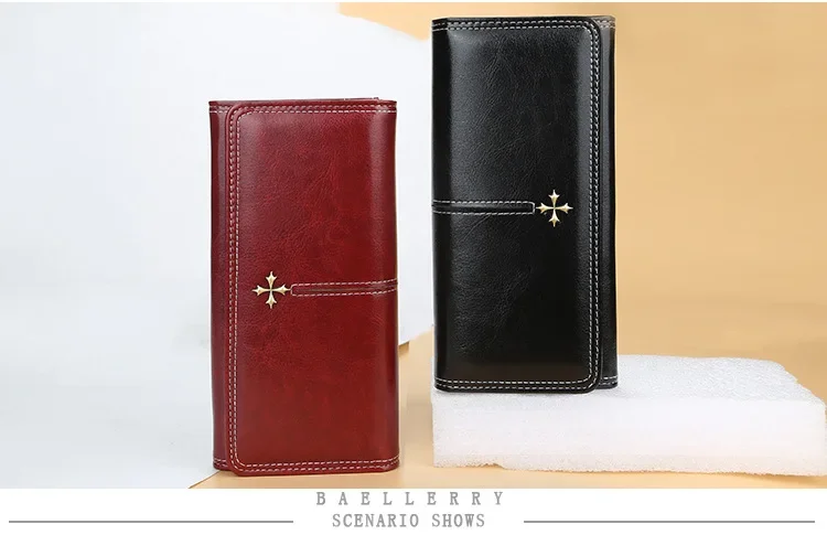 Baellerry Neue Damen-Langbörse mit Namengravur, Kartenclip, Hoher Kapazität, Fotohalter, Luxusmarken-Geldbörse für Mädchen – Detail 15
