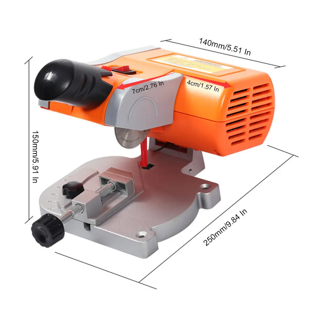 0-45° Mini Bench Cut-off Cross Cut Saw Blade Soft Metals Wood Plastic Table Saw Miter Angle Circular Saw Steel Cutting 7800RPM