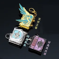 2022 Game Impact Catalysts Keychain Openable Magic Book Game Znic Alloy Keychain Keyring Women Men Jewllery Metal Ornament