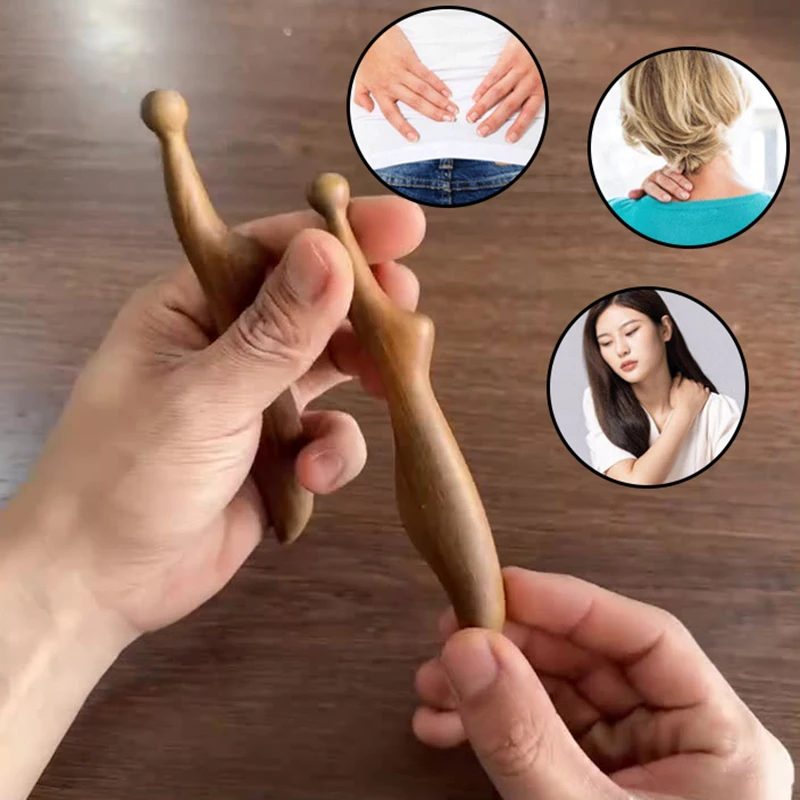 الرقبة القدم الخشب الزناد نقطة تدليك غوا شا أدوات المنزل الصالة الرياضية المهنية خشبية ريفليكسولوجي جهاز تدليك القدم التايلاندية عصا تدليك