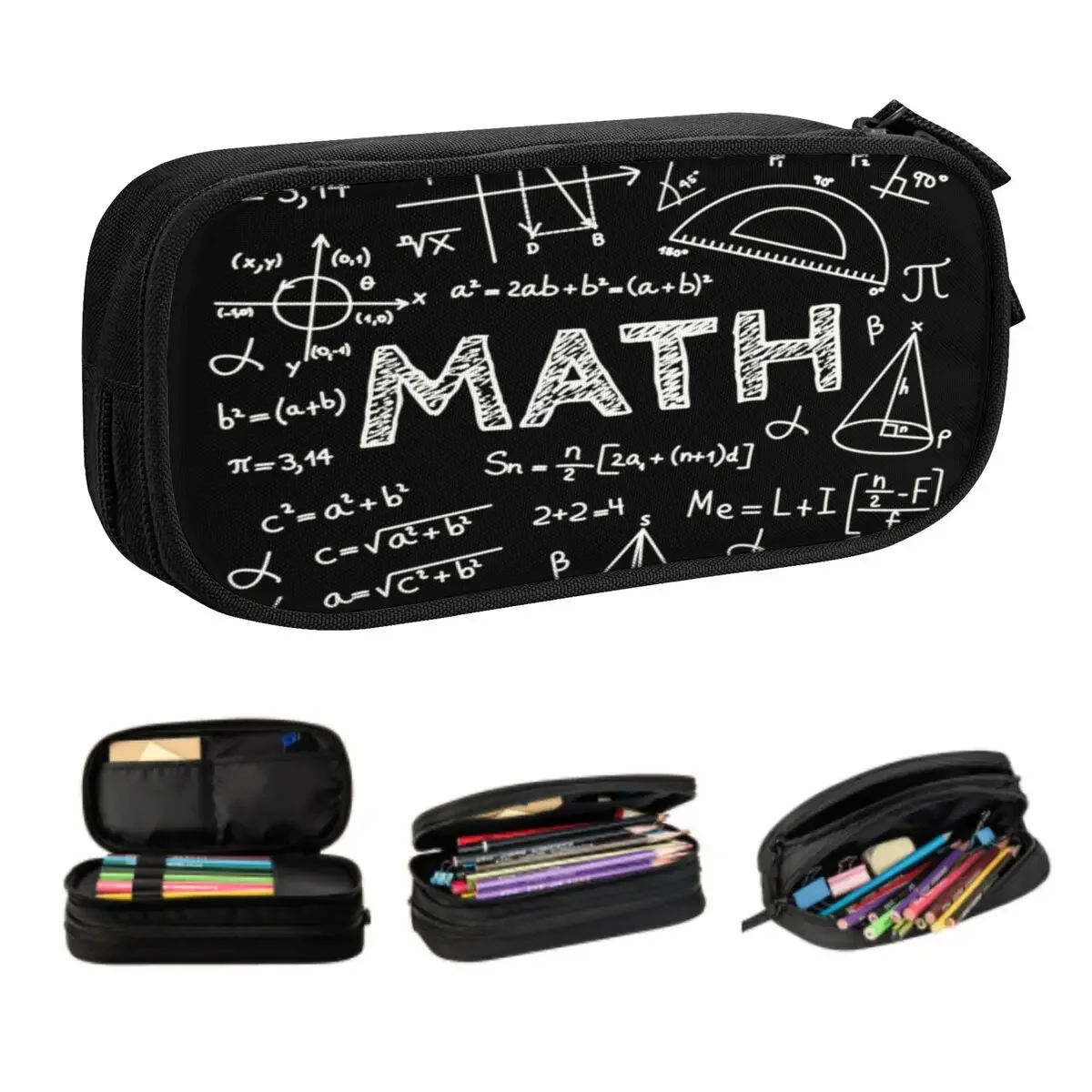 

Physicist Math Teacher Pencil Cases for Boy Girl Large Capacity Nerd Mathematician Pen Bag Box Stationery