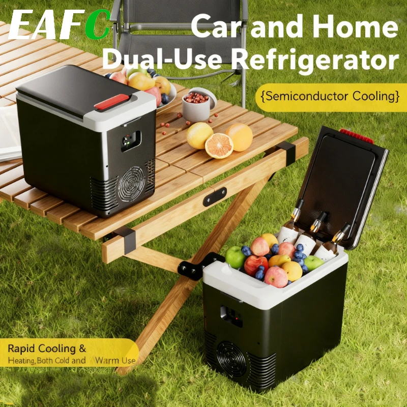 Mini réfrigérateur à double usage 12V/220V, 10l, réfrigérateur et réchauffeur de voiture portables, refroidisseur et congélateur électriques compacts pour la maison, le bureau et l'extérieur