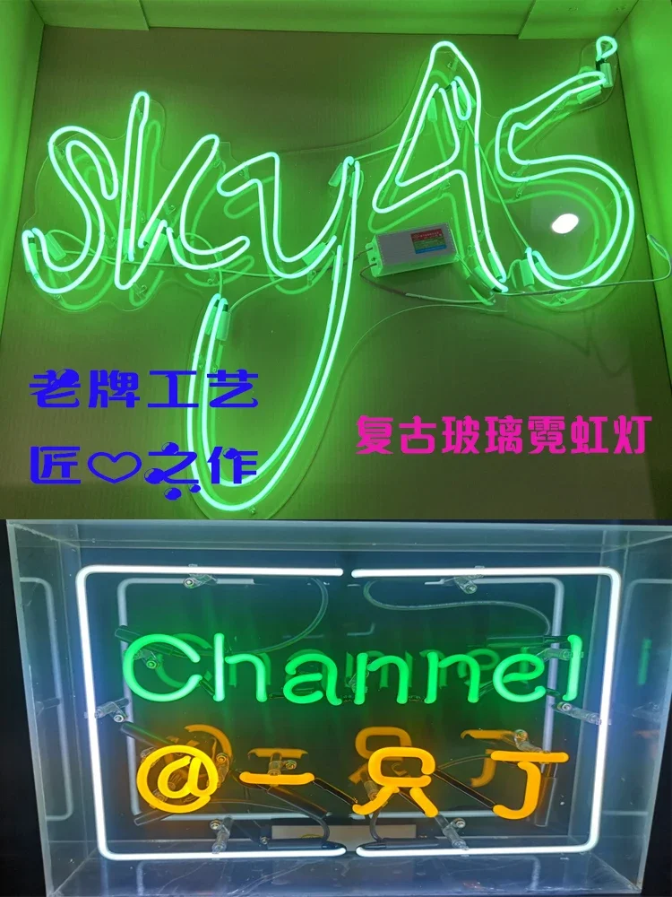 

Neon light luminous characters installation lamp tube characters glass home fashion decoration advertising signs custom