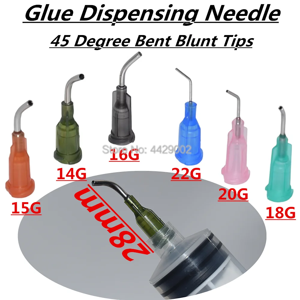 

2000 шт. конических тупых игл 14G/15G/16G/18G/20G/22G 45° ° Угловые иглы для дозирования жидкостей, насадки для шприцев, смесительные насадки