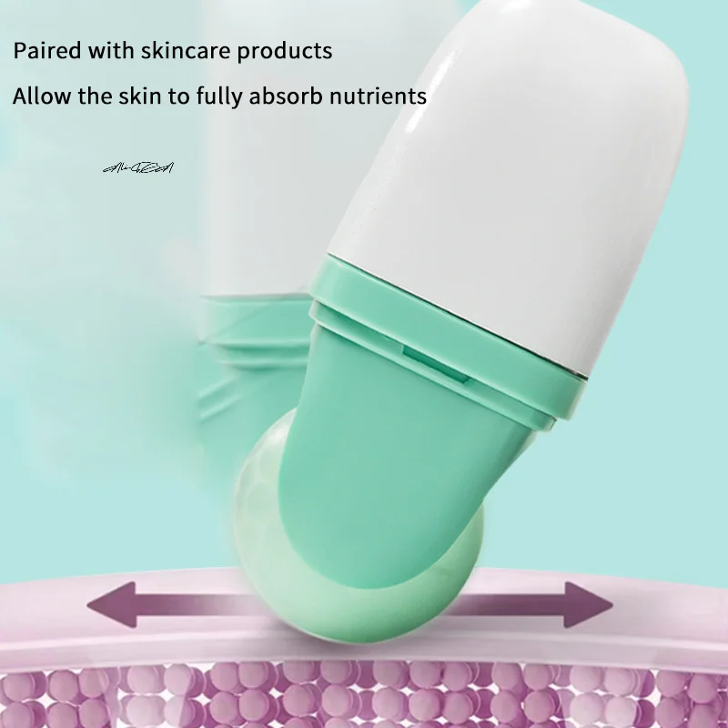 ダブルヘッドアイスローラー美顔冷療法ツール 目のむくみ、片頭痛緩和、軽傷マッサージ、スキンケア、痛み緩和用