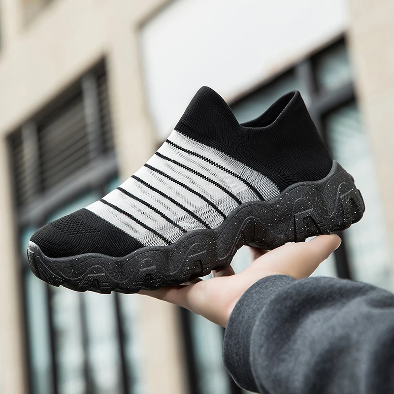 

Men's Sneakers Comfortable Running Shoes Men Shoes Breathable Tenis Outdoor Slip on Walking Sneakers Sock Jogging Shoes