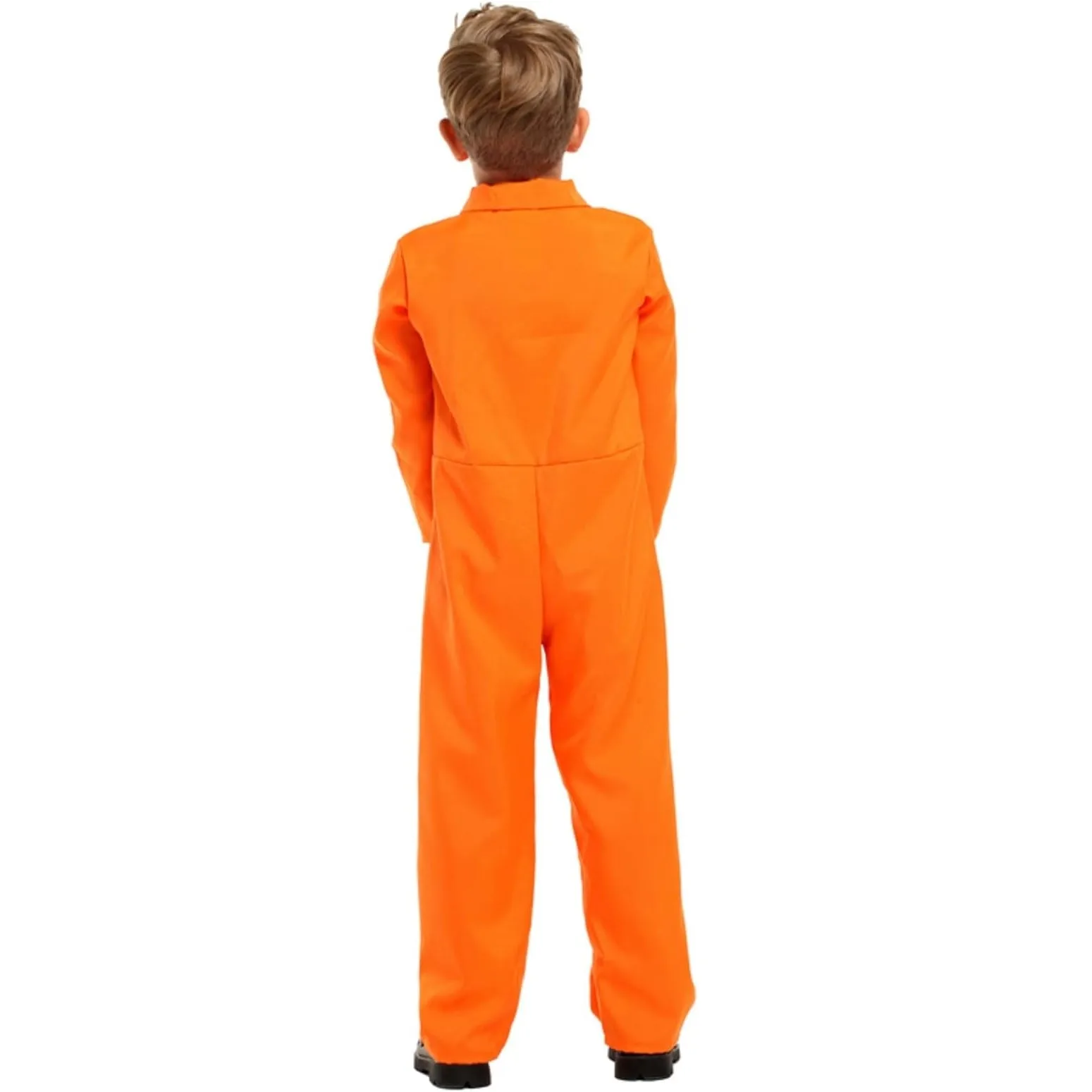 Prisoner Costume Kids,Orange Prisoner Jumpsuit, Jailbird Inmate Prison Uniform for Halloween Cosplay Outfits