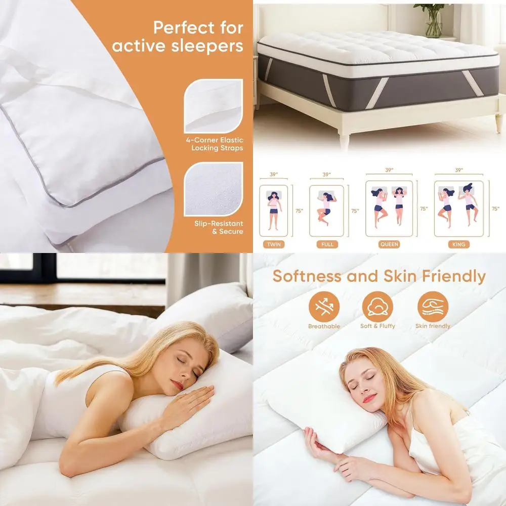 

Memory Foam Mattress Topper Queen, 3 Inch Extra Thick Shredded Foam, 100% Cotton Mattress Pad Cover, Breathable & Skin-Friendly