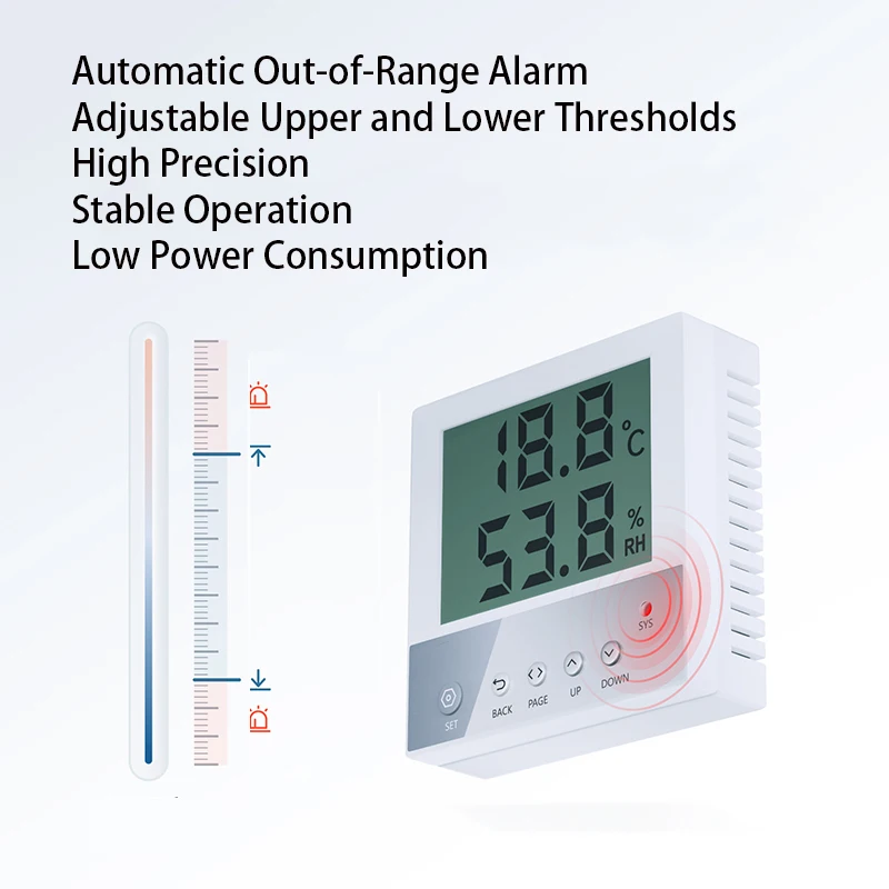 Industrial Grade Digital Thermometer Hygrometer with LCD Display RS485 Modbus RTU Temperature Humidity Sensor for Server Room