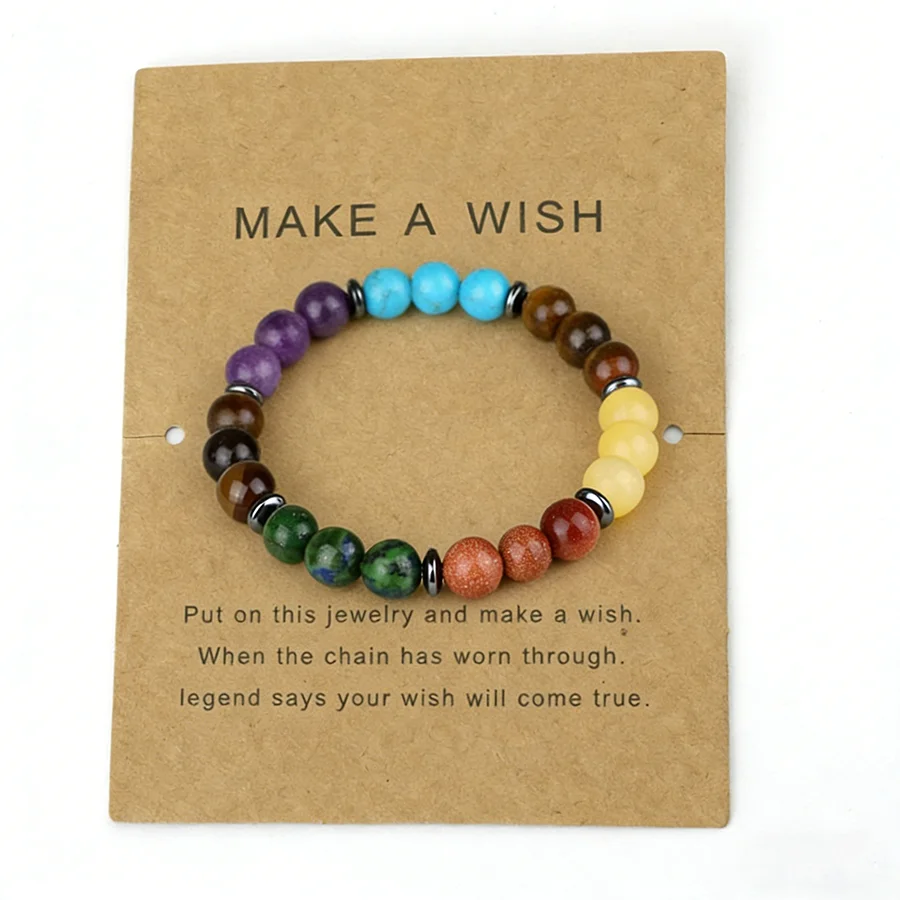 Stilvolles handgefertigtes Naturstein-Perlenarmband, Unisex, 3 Farben erhältlich, Meditation, Yoga, Heilarmband, Valentinstag-Armband