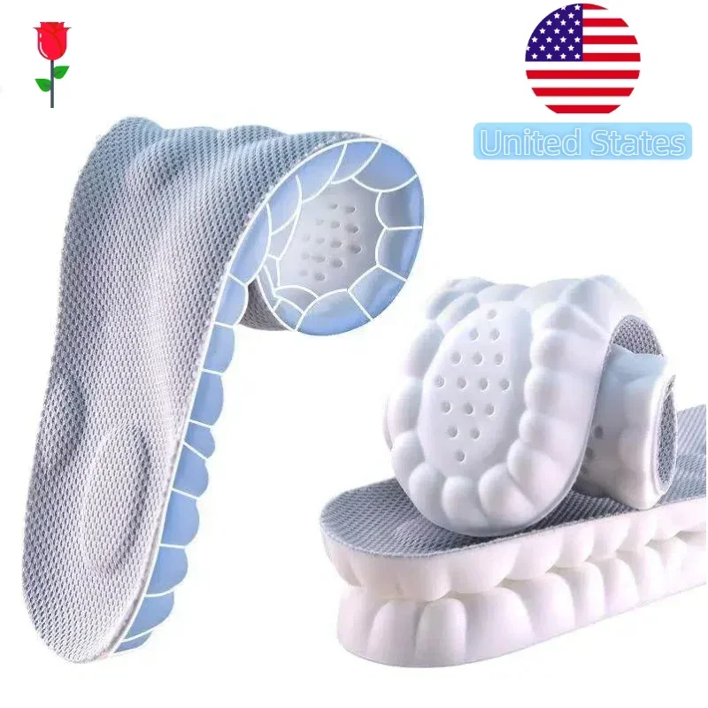 4D Cloud Air Cushioning Insoles – Acupressure Massage, Memory Foam Comfort, Sweat-Absorbent