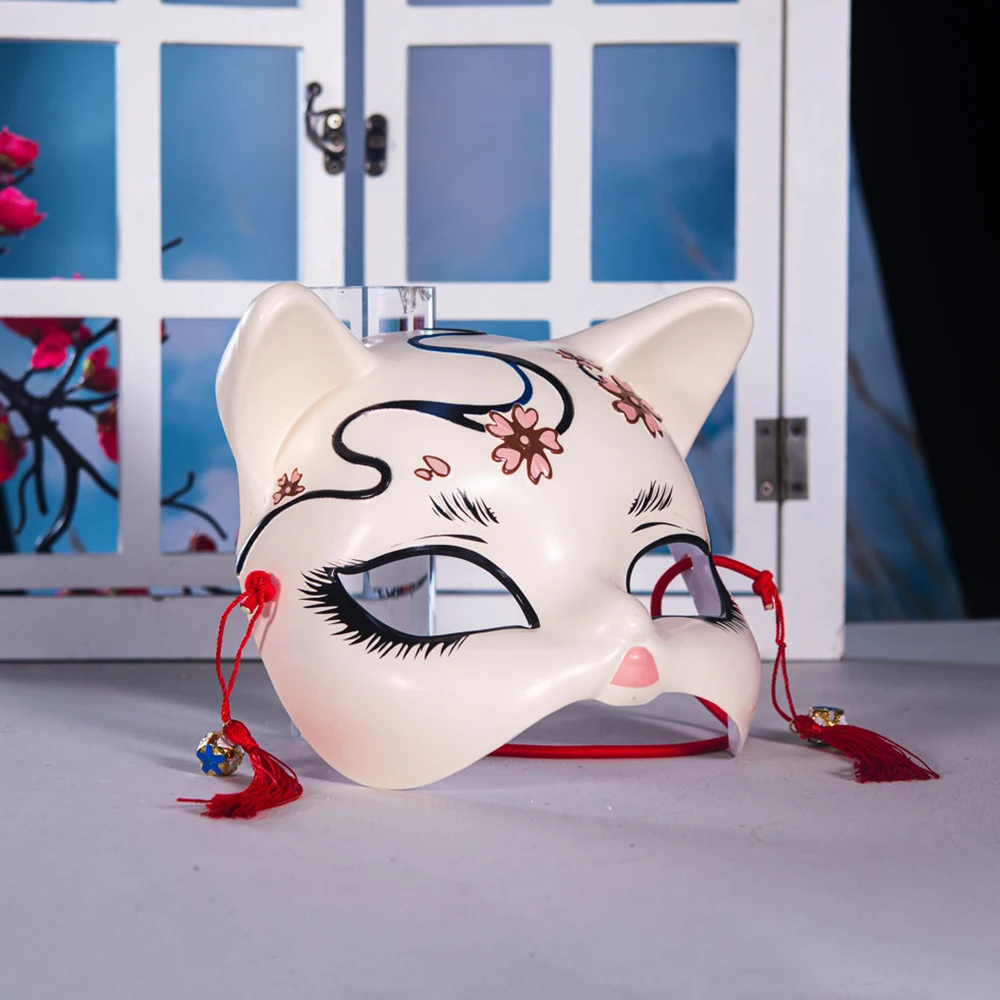 Halbgesichtsmaske, hochwertige Kätzchenmaske, Katzenkopfmaske, dekorativ für Foto-Requisiten, Feiertagsfeiern, Bühnenauftritte