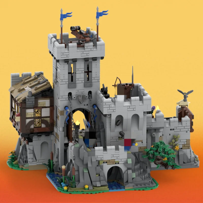 2775PCS MOC Building Module Technology, Building Blocks, Medieval Black Falcon Castle Assembly, Toy Models, Children's Gifts