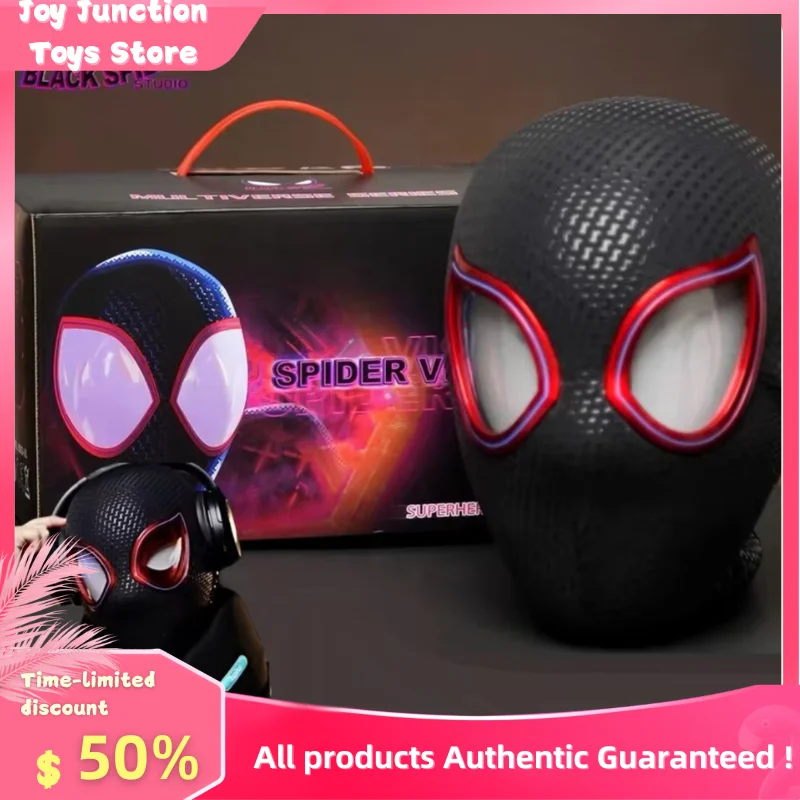 

Горячие игрушки Майлз Человек-паук головной убор тушь косплей маска с движущимися глазами пульт дистанционного управления электронная игрушка для взрослых подарок масштаб 1:1