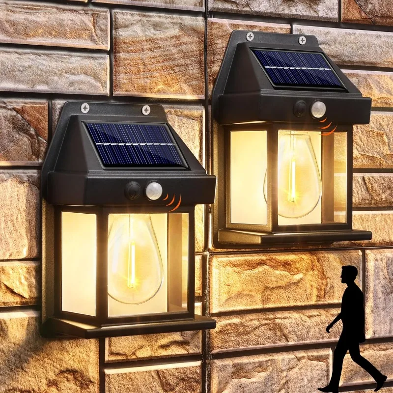 

Solar Wall Lights Outdoor with 3 Modes Motion Sensor Dusk To Dawn Porch Lights Fixture Waterproof Exterior Lighting for Garden