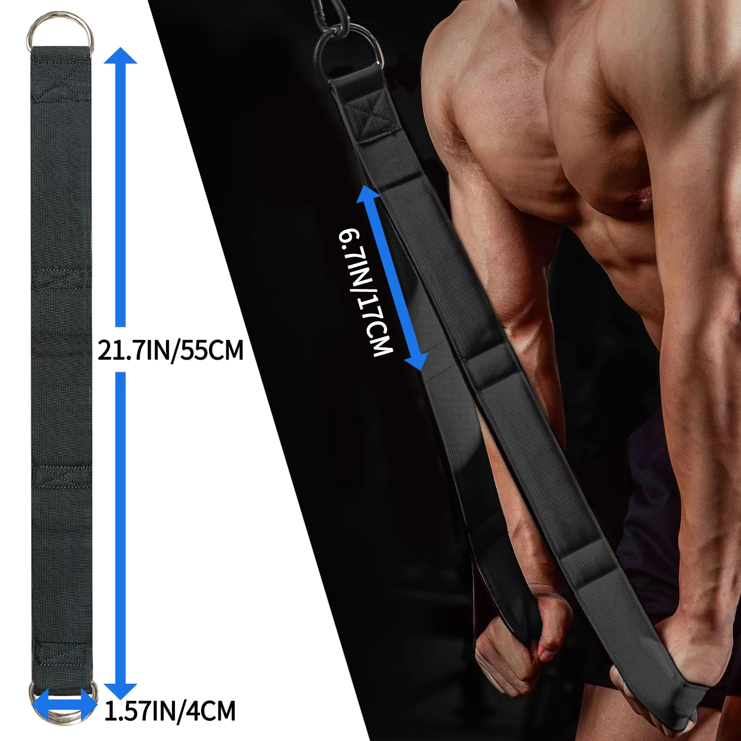 Versatile Tricep Rope Extra Long Tricep Pull Down Rope for Fitness Cable Machine Attachment for Pulley System Gym LAT Machine