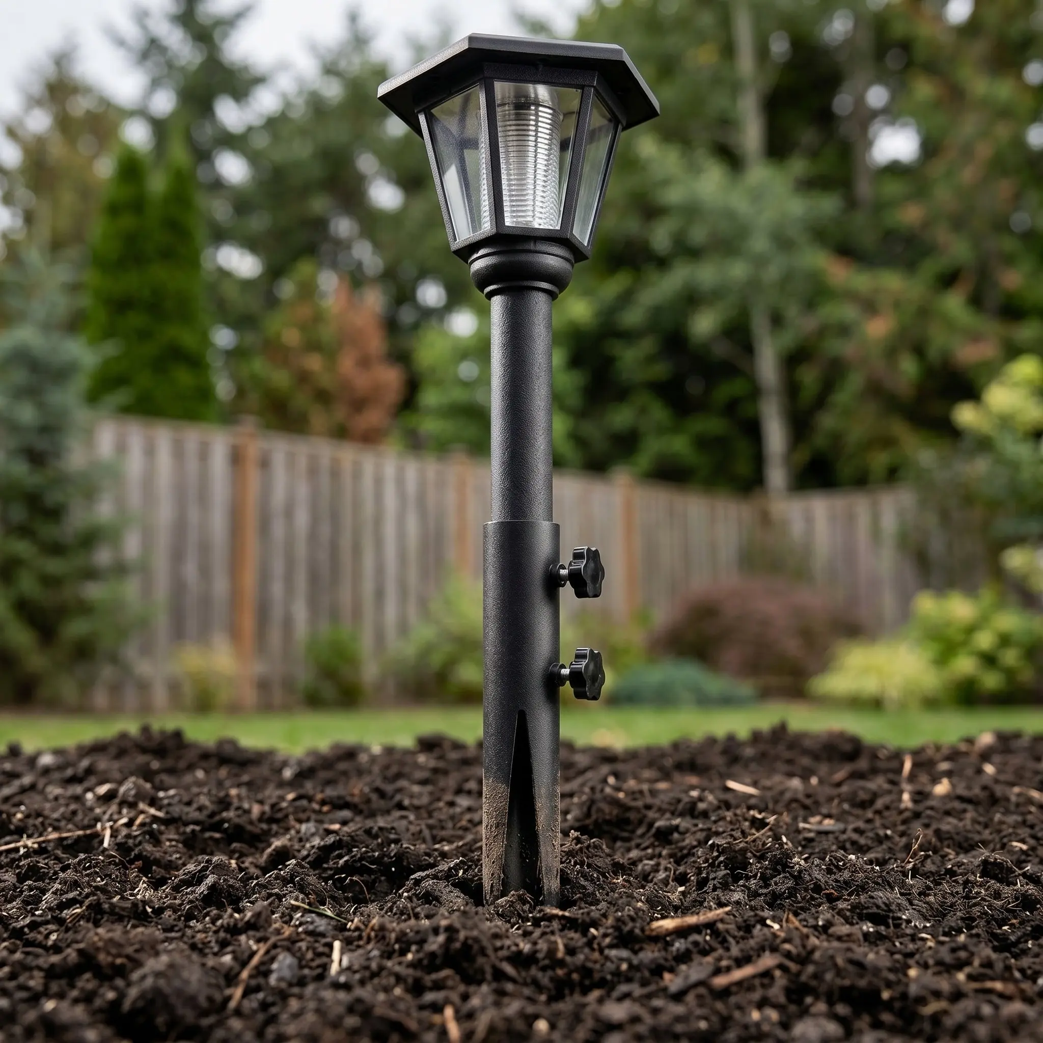 2Pcs Heavy Duty Metal Ground Spike Replacement Stakes Flag Pole Ground Stake for Outdoor Garden Solar Lights Lawn Pathway Light