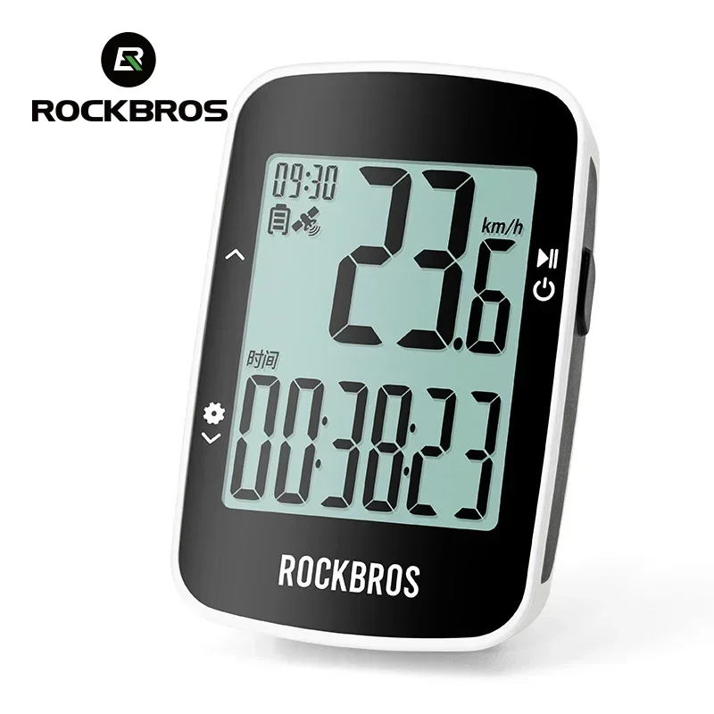 ROCKBROS GPS Bike Computer IPX7 Waterproof USB Charging Cycle Wireless Speedometer Bicycle Digital Stopwatch English Version