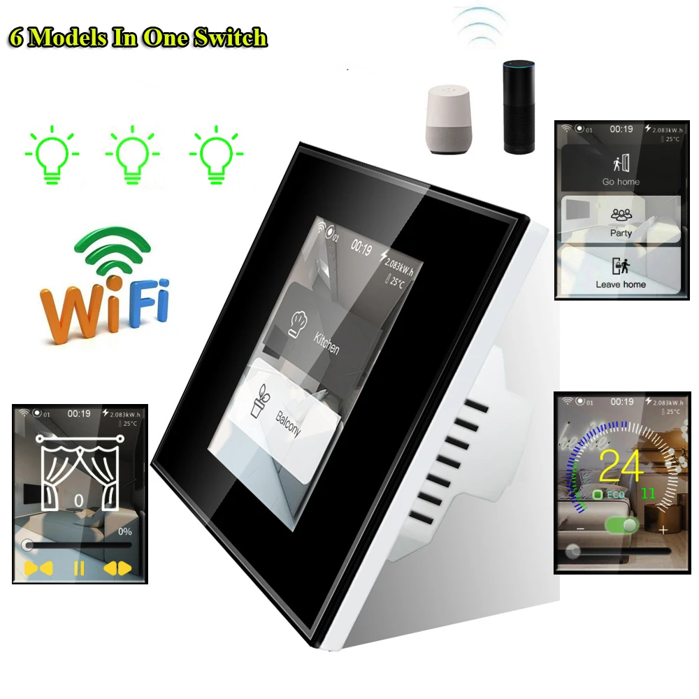 Lanbon L8 Magic Panel LCD Wifi Smart Life Wireless Remote Control Work with Alexa Google Home Tuya APP Light Smart Switches