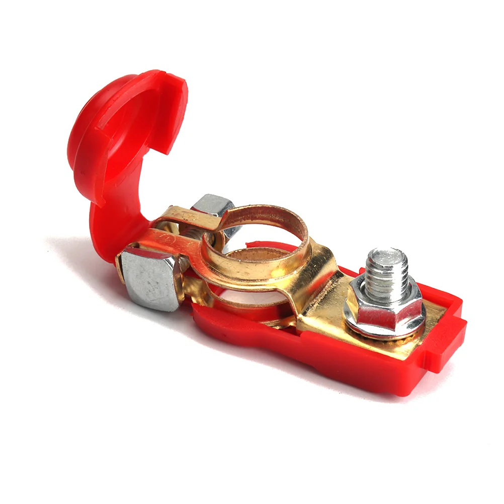 

Universal Car Terminal Kit Red Black Post Connectors Covers Quick Connectors Protector Set Positive Negative Clamp