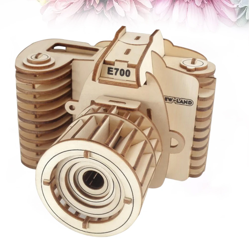

Creative 3D Wooden Puzzle Toy for Kids Family Camera Shaped Brain Teaser Assemble Game Imagination Learning for kids