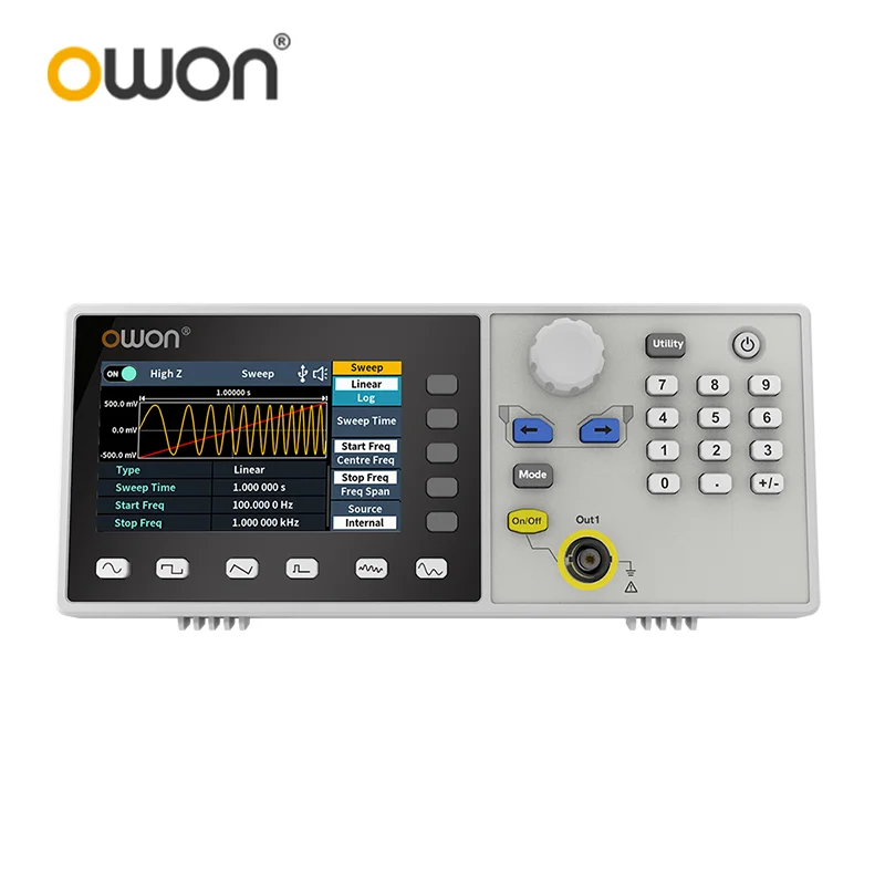 OWON DGE1030/DGE1060 Mini Waveform Generator | 14-bit, 30/60MHz, 8K Arb | AM, FM, PM, FSK Modulation | SCPI Supported