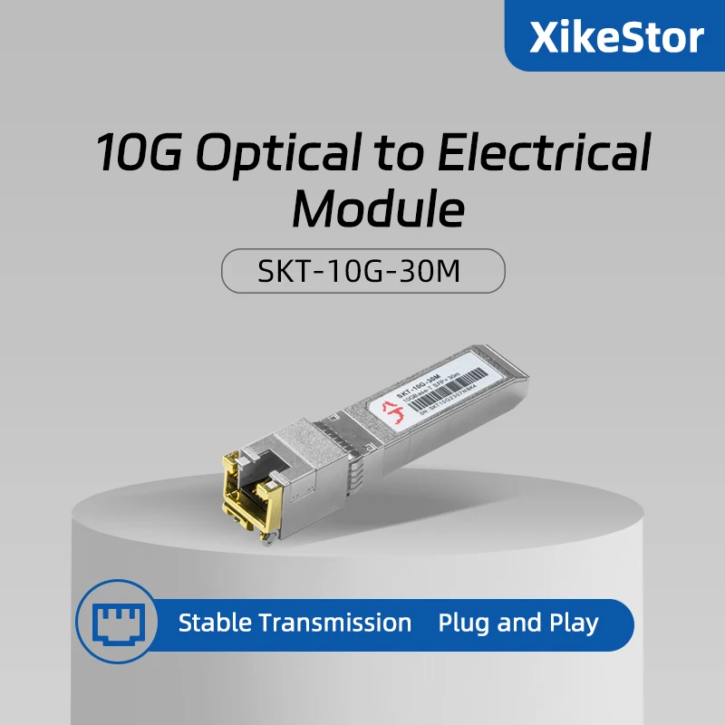 XikeStor SKT-10G-30M Optical to Electrical Module for Switch/Server/Router/Fibre Optic Transceiver Plug and Play