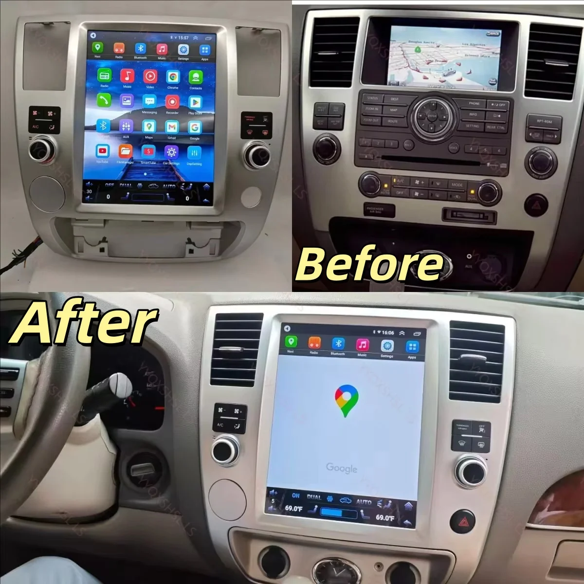 Multimedia Android BT 5.0 Stereo For Infiniti QX80 QX56 for Nissan Armada 2007 2008 2009 2010 Radio CarPlay GPS 4G Head Unit