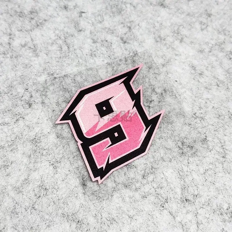2pcs Gradient Pink Sharp Racing Number Vinyl Sticker, Waterproof Decal for Motorcycle Car Body Decor, Holiday Gift