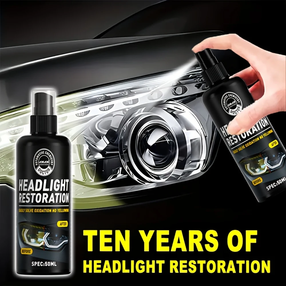 JOKJOK Headlight Restoration Spray - Quick Fix Headlight Restoration Spray with Easy Spray Nozzle, Restores Clarity & Brightness