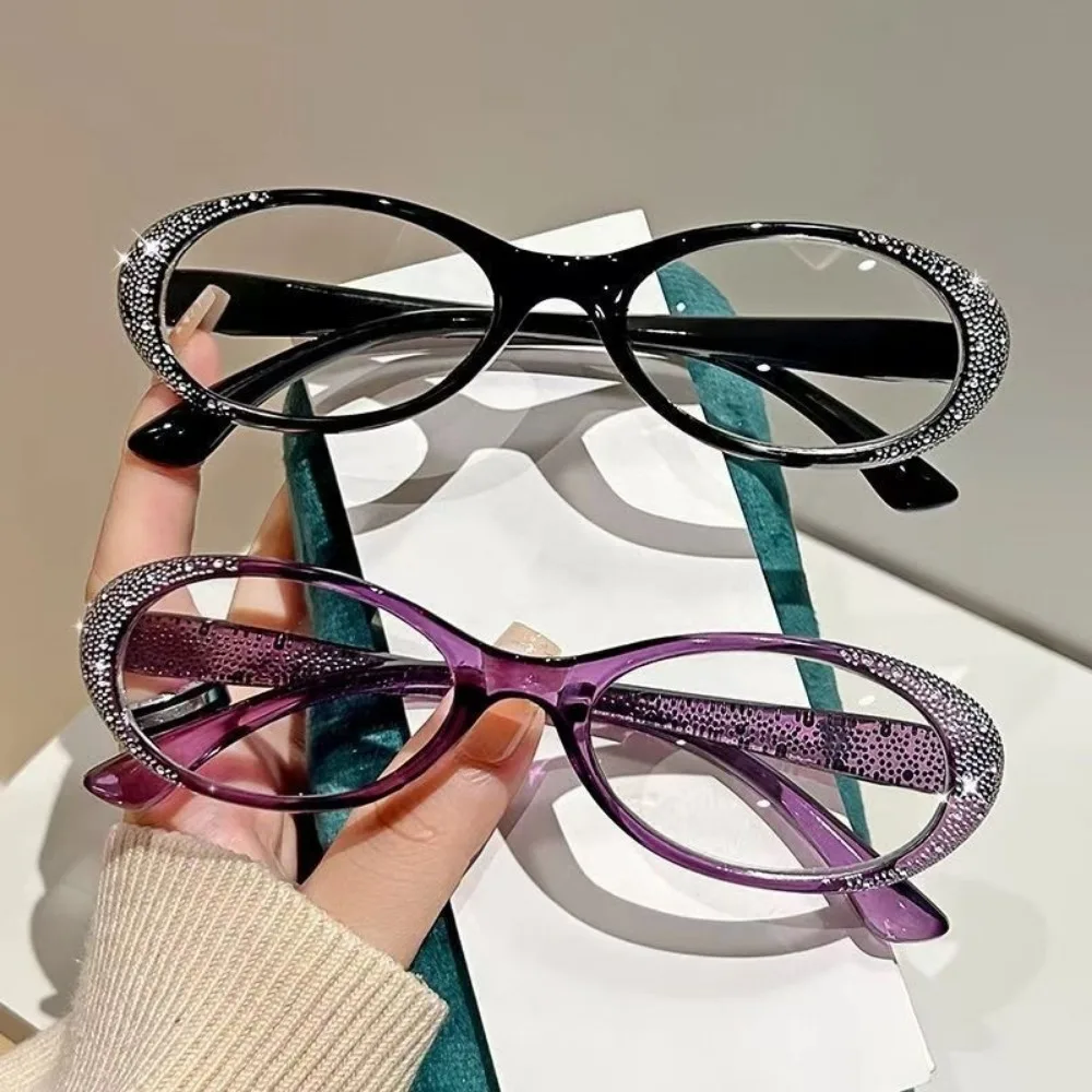 Retro OvalFrame Men Women Metal Reading Glasses  Anti Blue Light Hyperopia Eyewear Presbyopia Elderly Eyeglass image 3