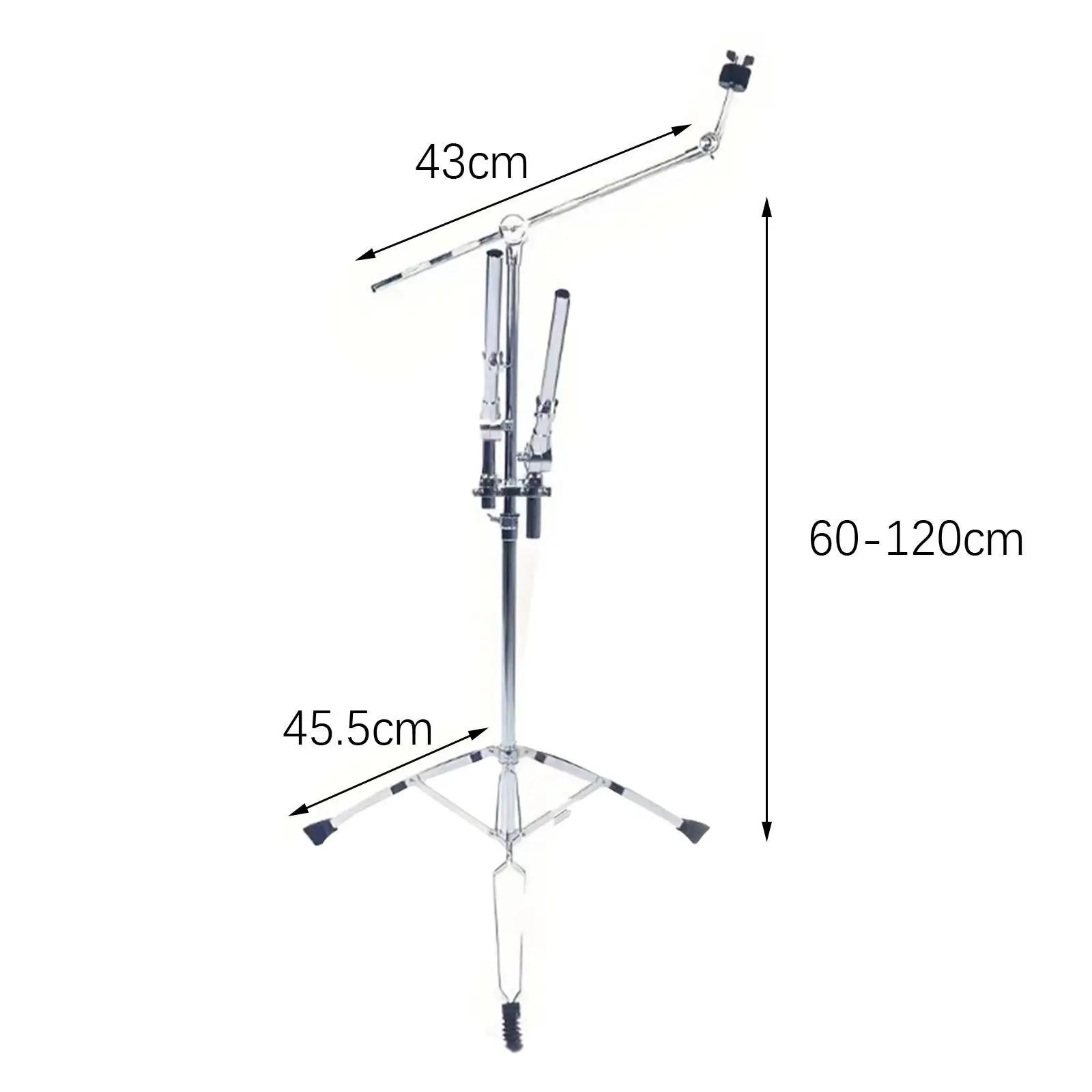 Cymbal Stand Instrument Holder Foldable Nonslip Adjustable Hardware Cymbal Tilter Double Braced Tripod for Studio Music Room