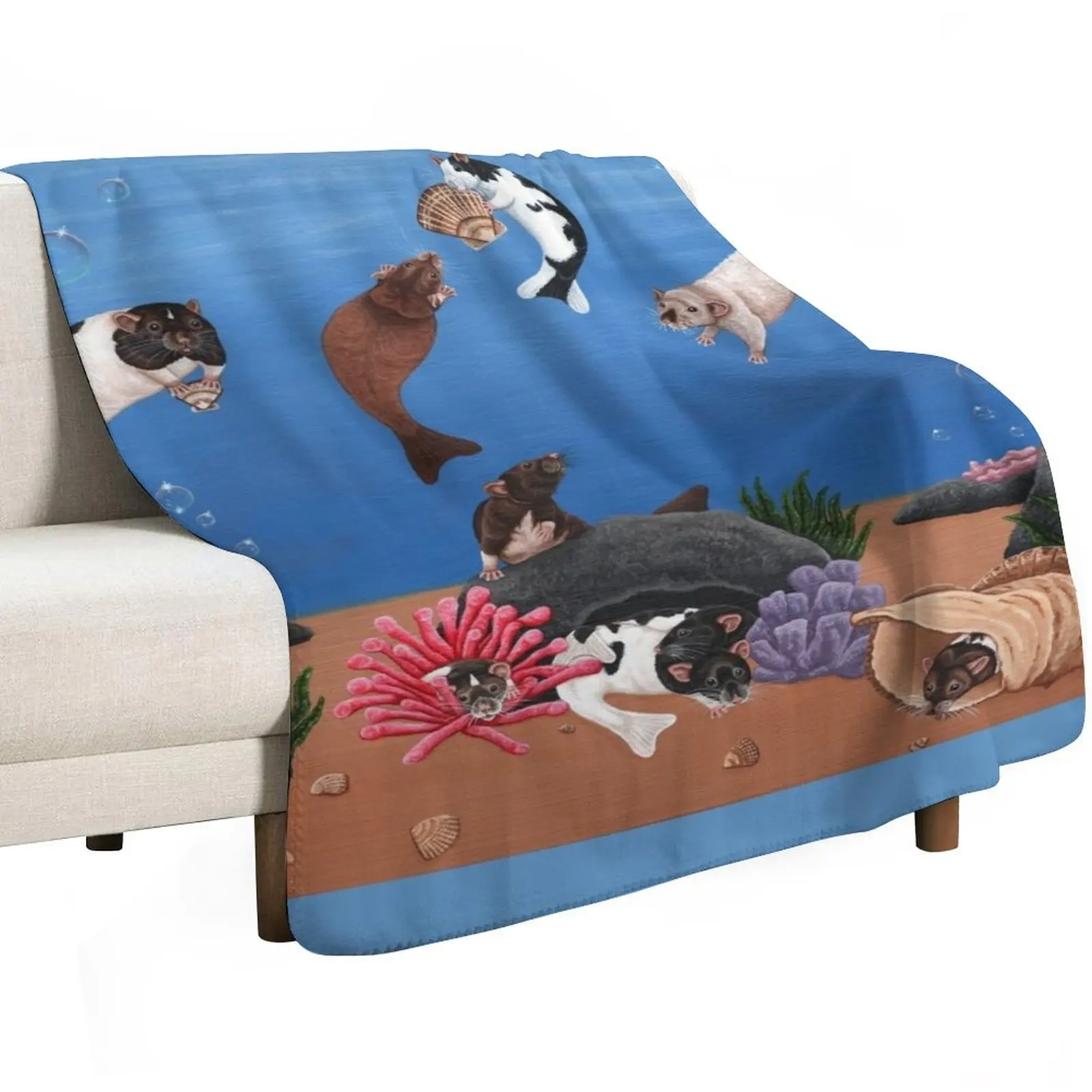 بطانية Mungy's Deng Ratto Sea Throw Blanket Baby Flannel Hairy Thermals لبطانيات السفر