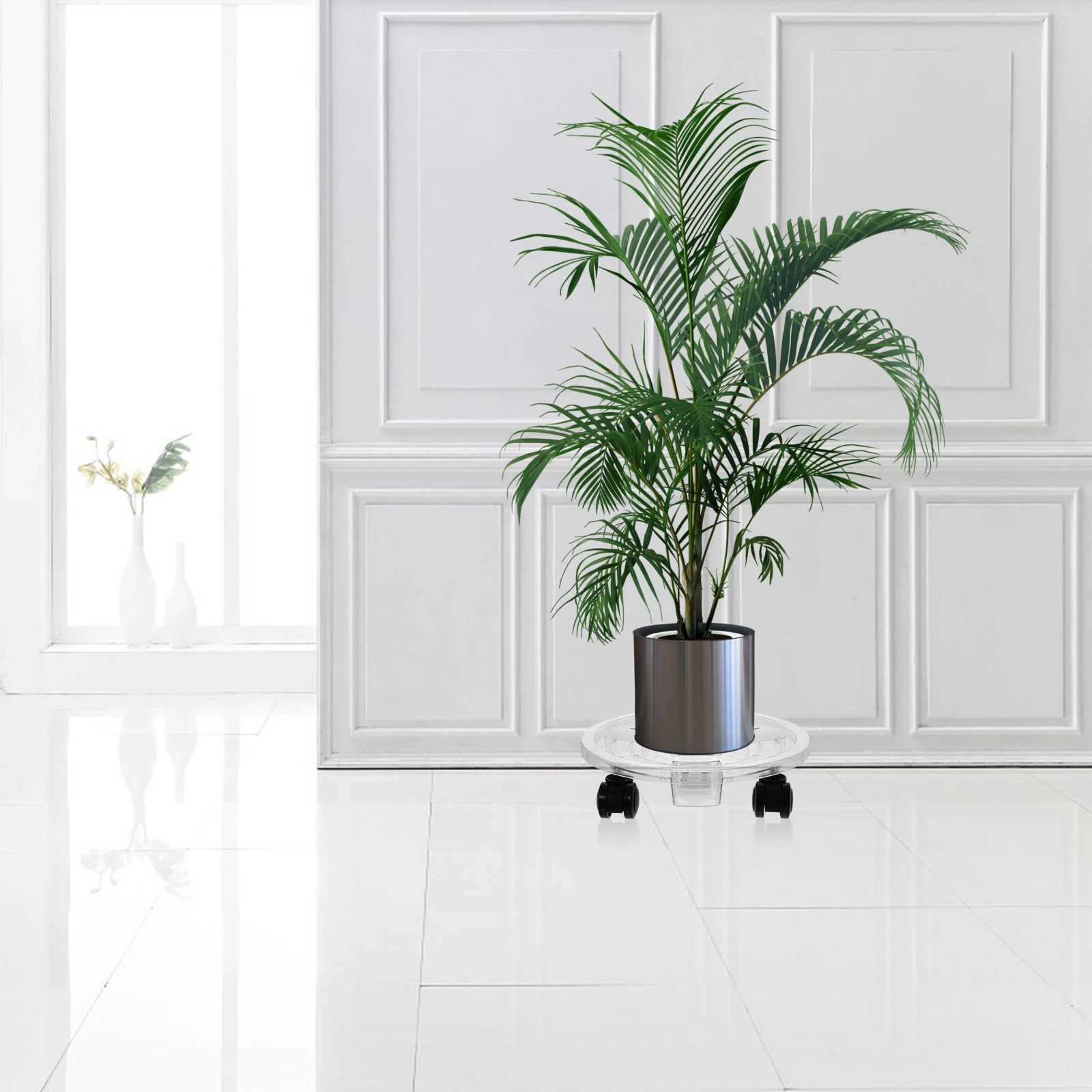 

Thickened Plastic Flowerpot Tray Rolling Plant Stand Home Indoor Plant Pot Holder Movable Tray for Potted Plants Garden Bonsai