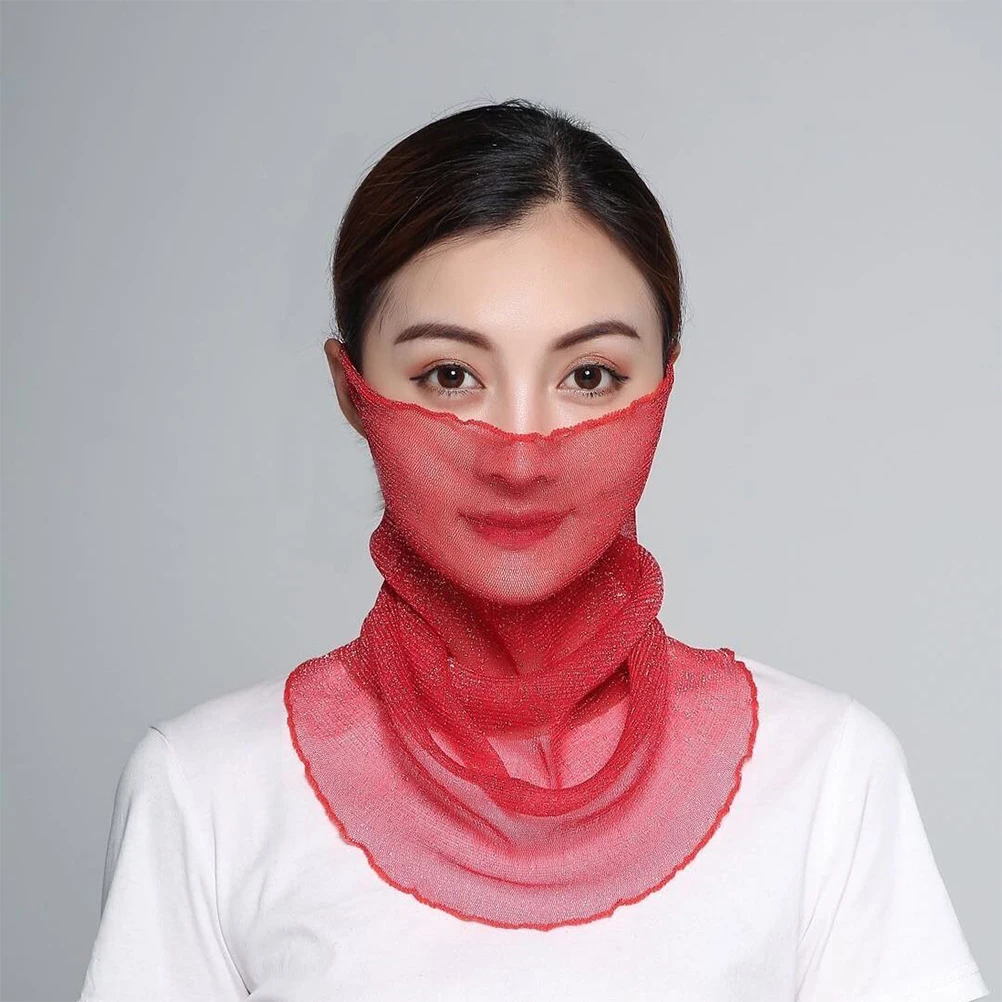 

2pcs Sun Protection Face Veil Scarf Thin Lightweight Neck Gaiter Face Mask For Women Outdoor Running Hiking Dust