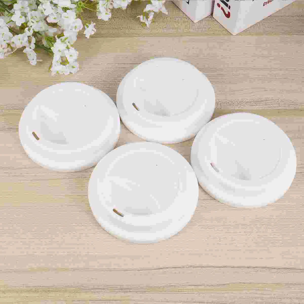 4 Pcs Travel Cup Cover Silicone Dust-proof Bug-proof Lid Water Drink Spill-proof Air Intake