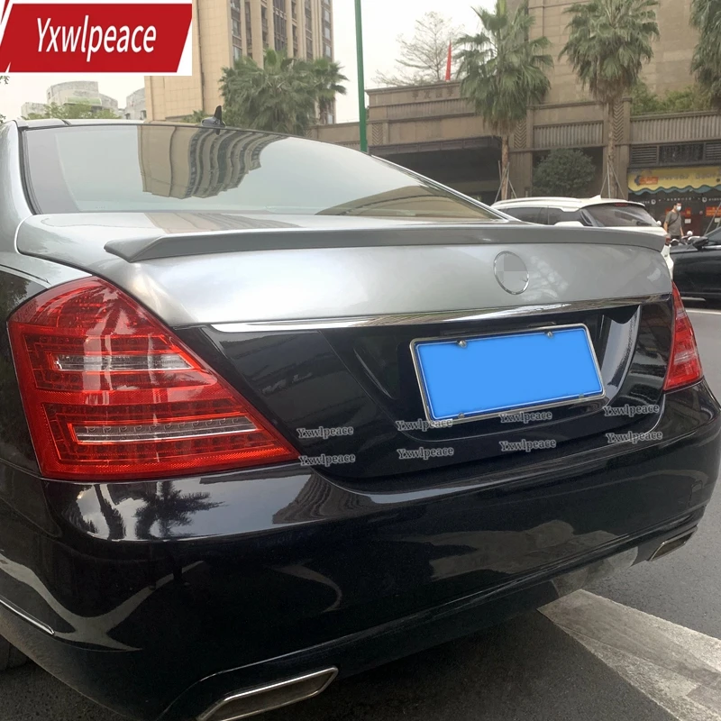 

For Mercedes S Class W221 Spoiler S320 S400 S420 S450 S600 2006-2012 AMG Style ABS Plastic Rear Trunk Wings