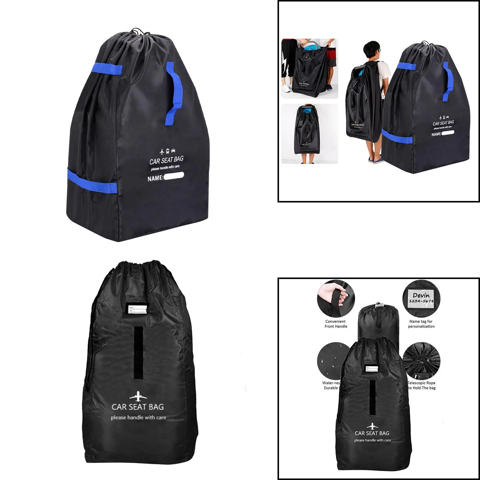 Carseat Cover Infant Gate Check Bag for Car Trips and Storage Air Travel