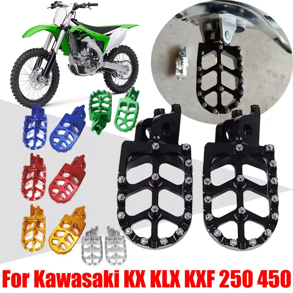 

For Kawasaki KX KLX KXF 250 450 250F 450F 250X 450X 450R KX250 Motorcycle Accessories Footpegs Foot Pegs Pedals Rest Footrest